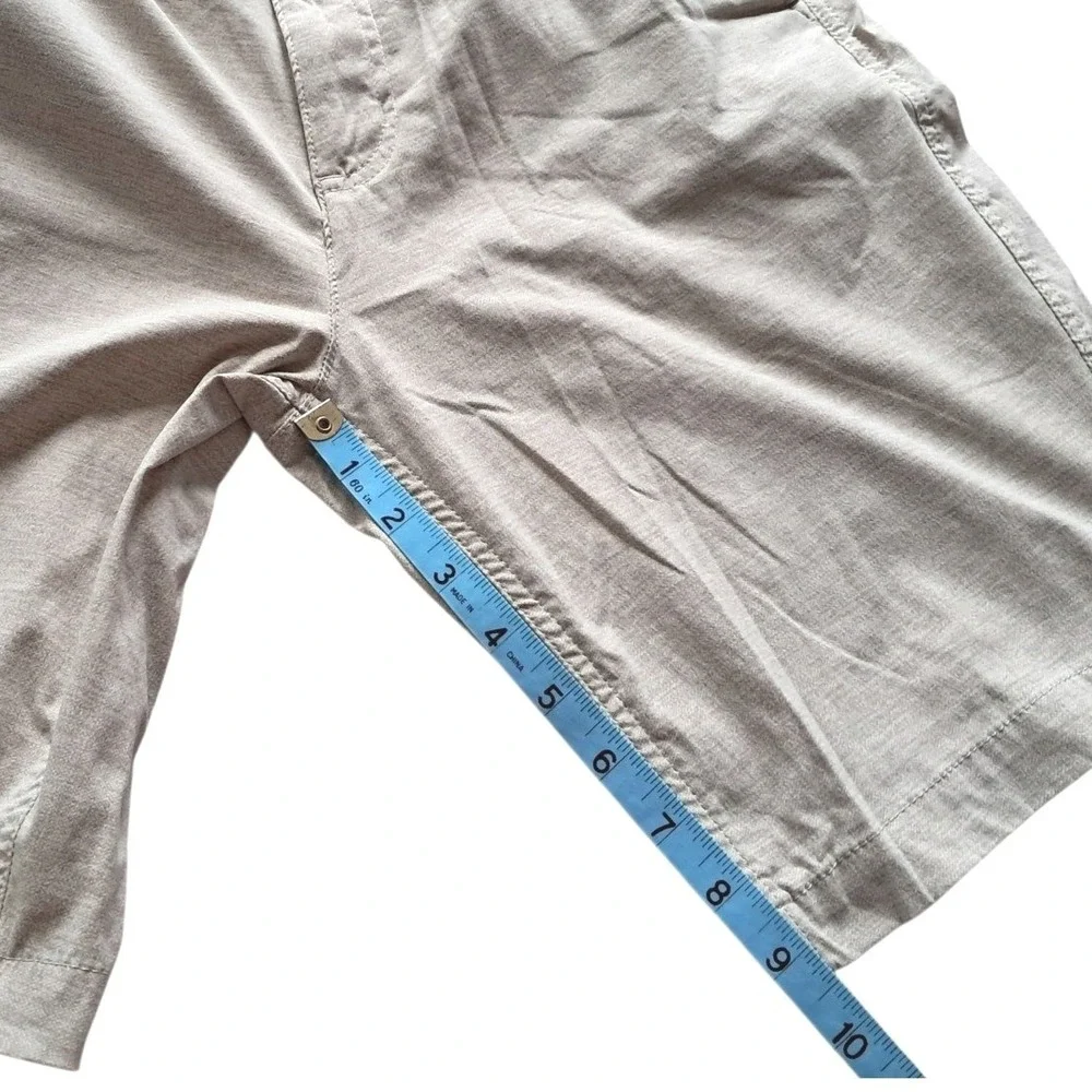 Eddie Bauer Mens 32 Horizon Guide‎ Chino Shorts Tan Khaki Stretch Nylon D1053065